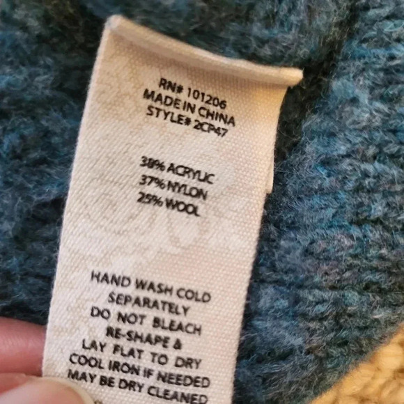 Soft Surroundings Mixed Texture Tres Doux Pullover Sweater In Ocean Heather(S) - Picture 9 of 9